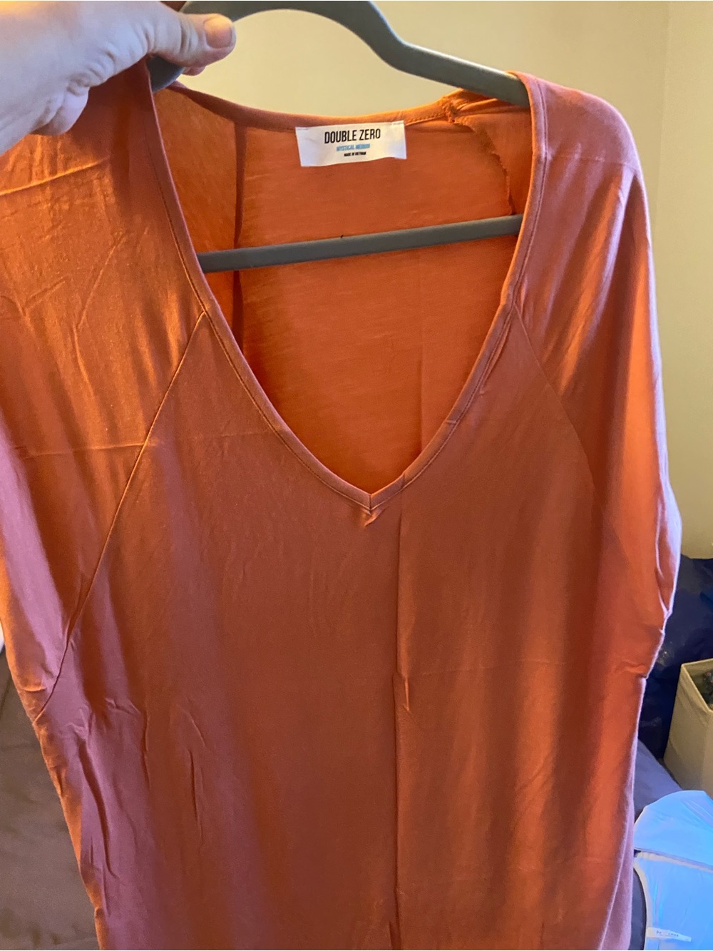 Double Zero Burnt Orange V-Neck Tunic